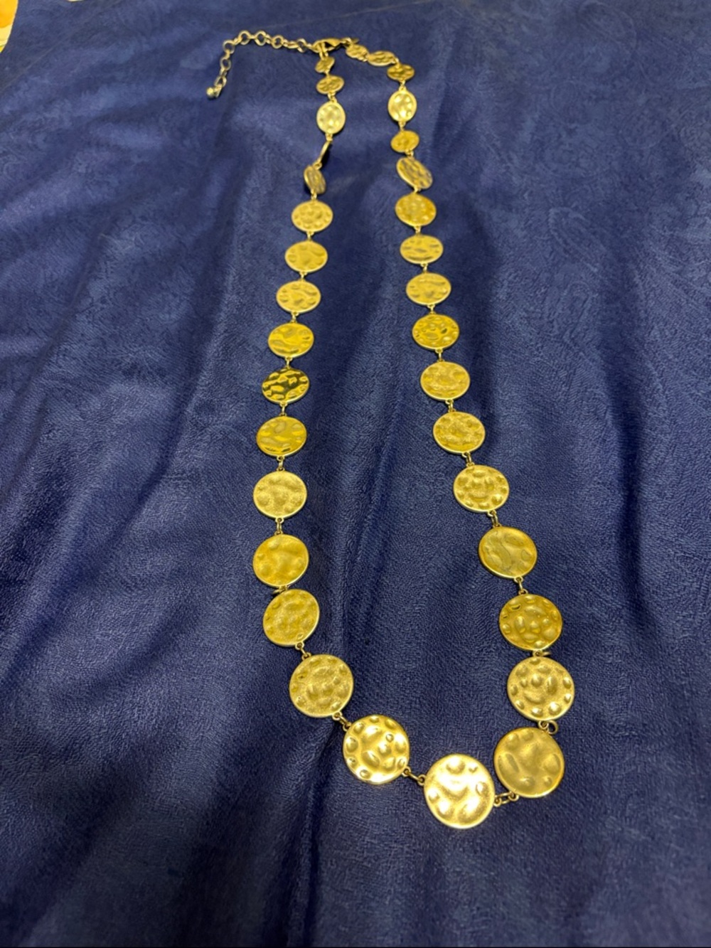 Chico's Silver Disc Link Necklace